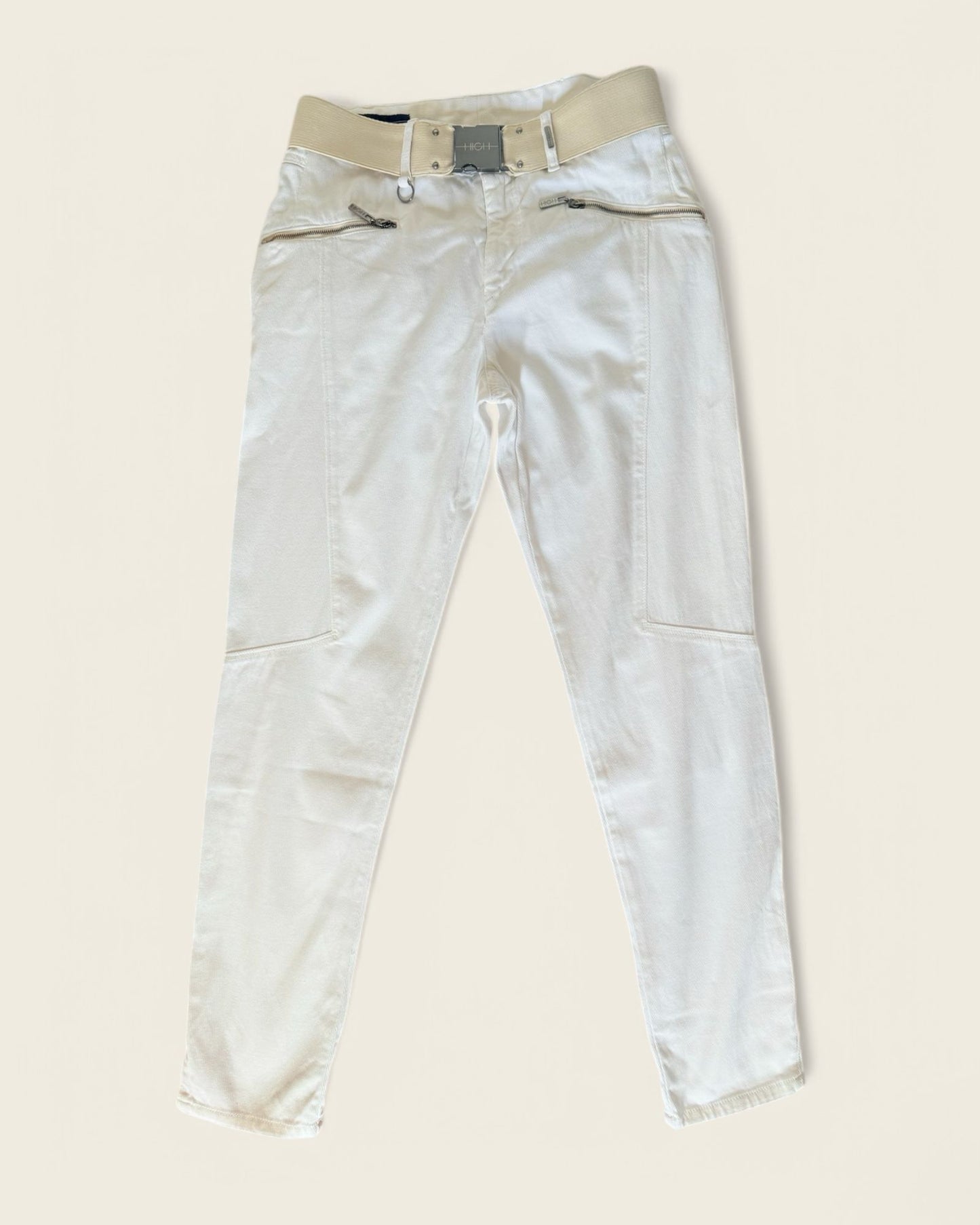 HIGH - JEAN BLANC CEINTURE T.38