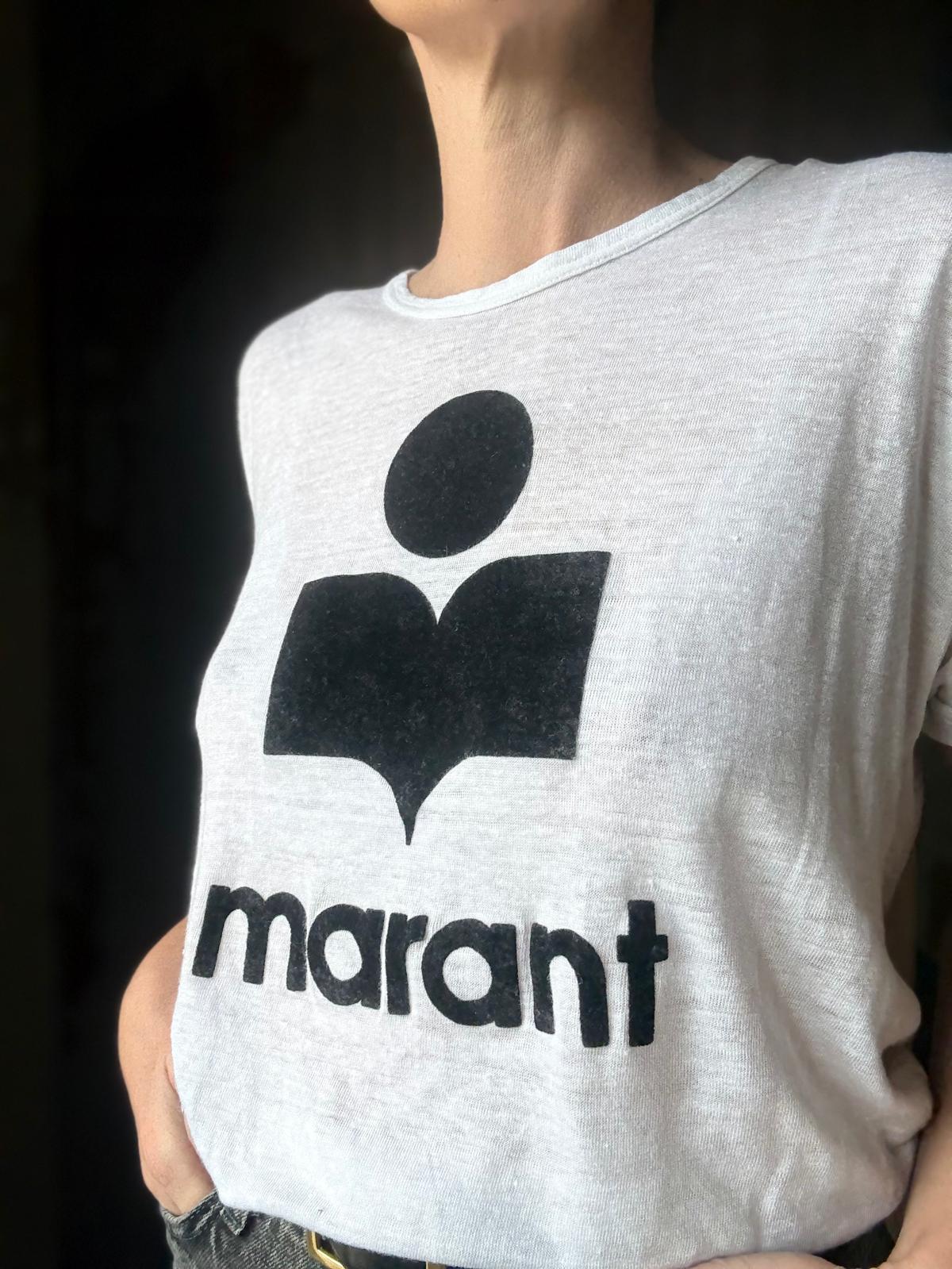ISABEL MARANT - T-SHIRT LIN BLANC T.M