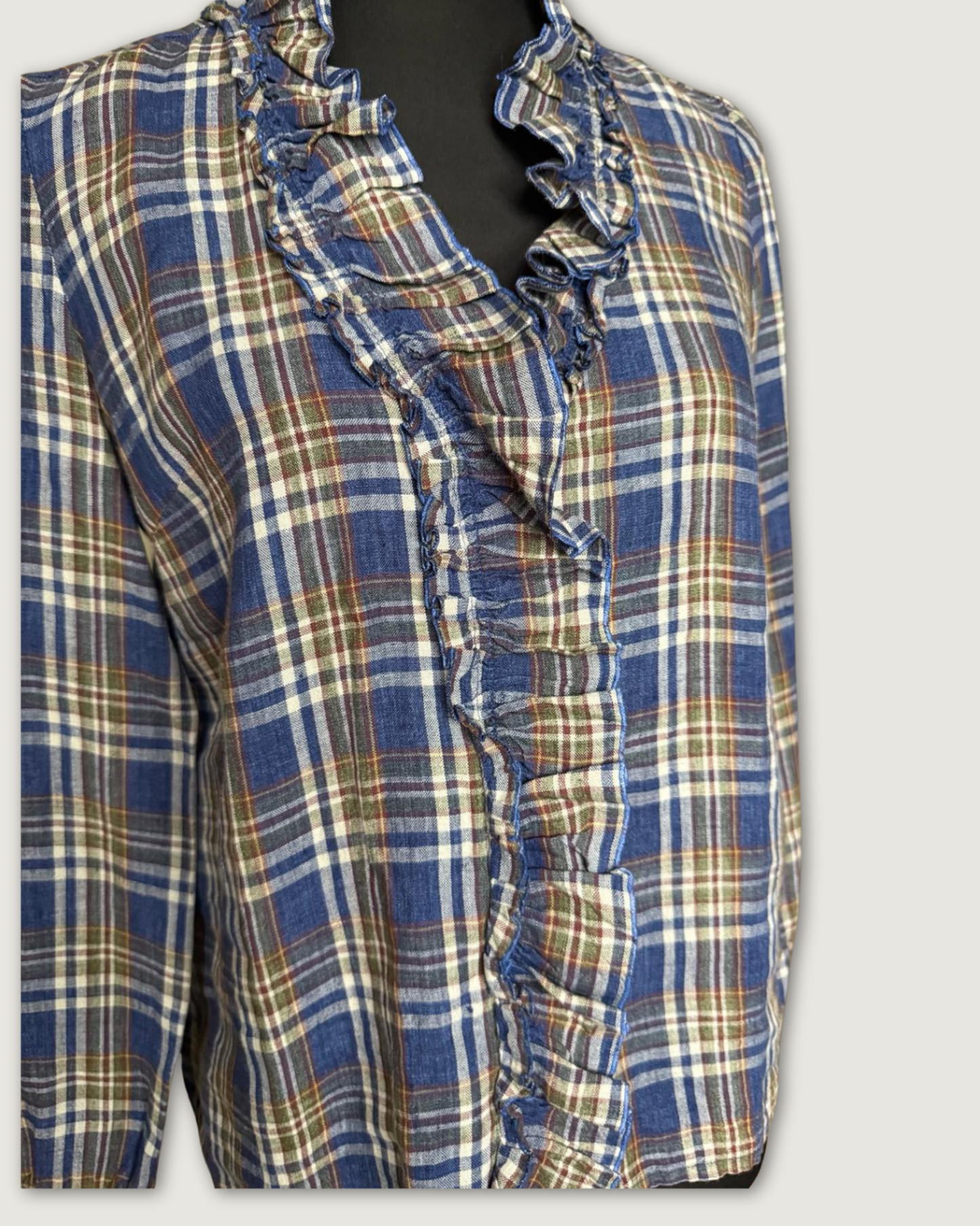 SEZANE - CHEMISIER CARREAUX BLEUS T.36