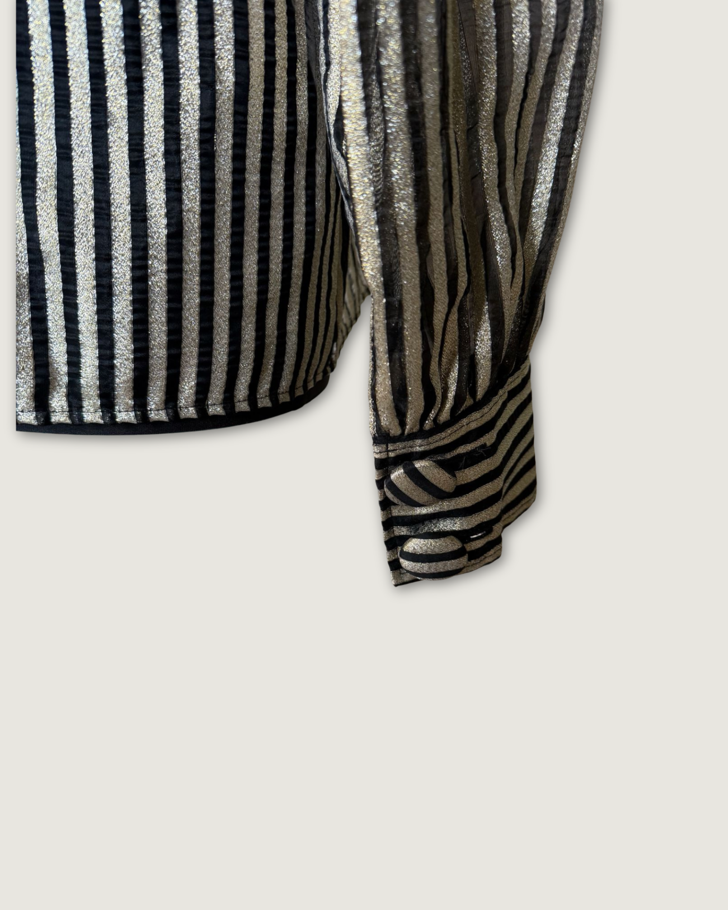 SEZANE - BLOUSE RAYURES DOREES ET NOIRES T.36