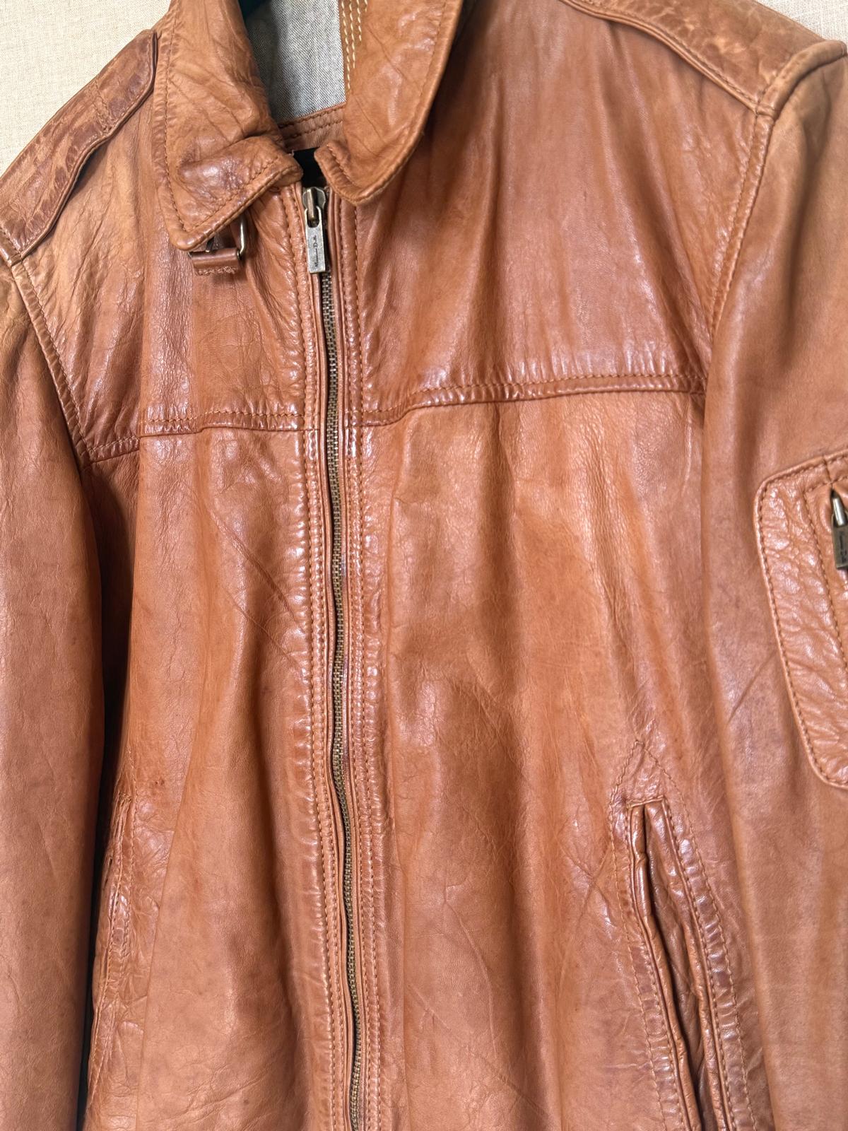 MASSIMO DUTTI - BLOUSON CUIR T.M