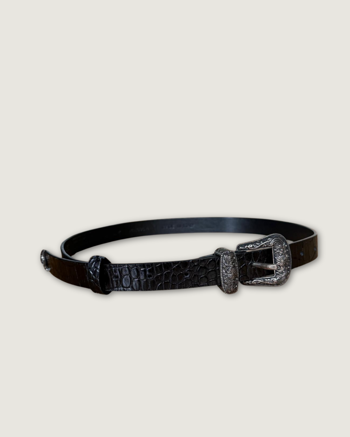 THE KOOPLES - CEINTURE CROCO NOIRE T.1