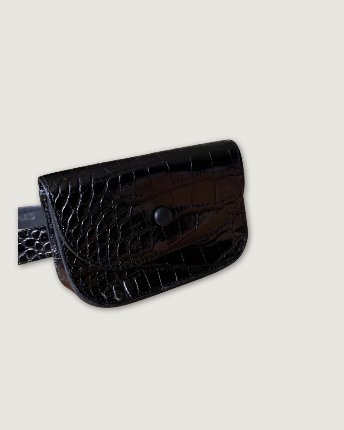 THE KOOPLES - CEINTURE CROCO NOIRE T.1