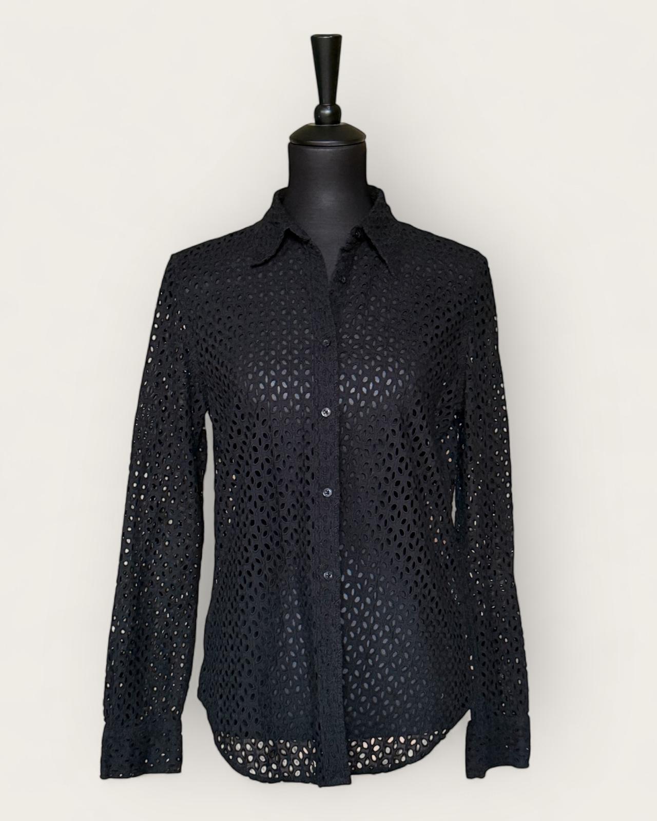 RALPH LAUREN - CHEMISIER NOIR AVEC BRODERIES T.M