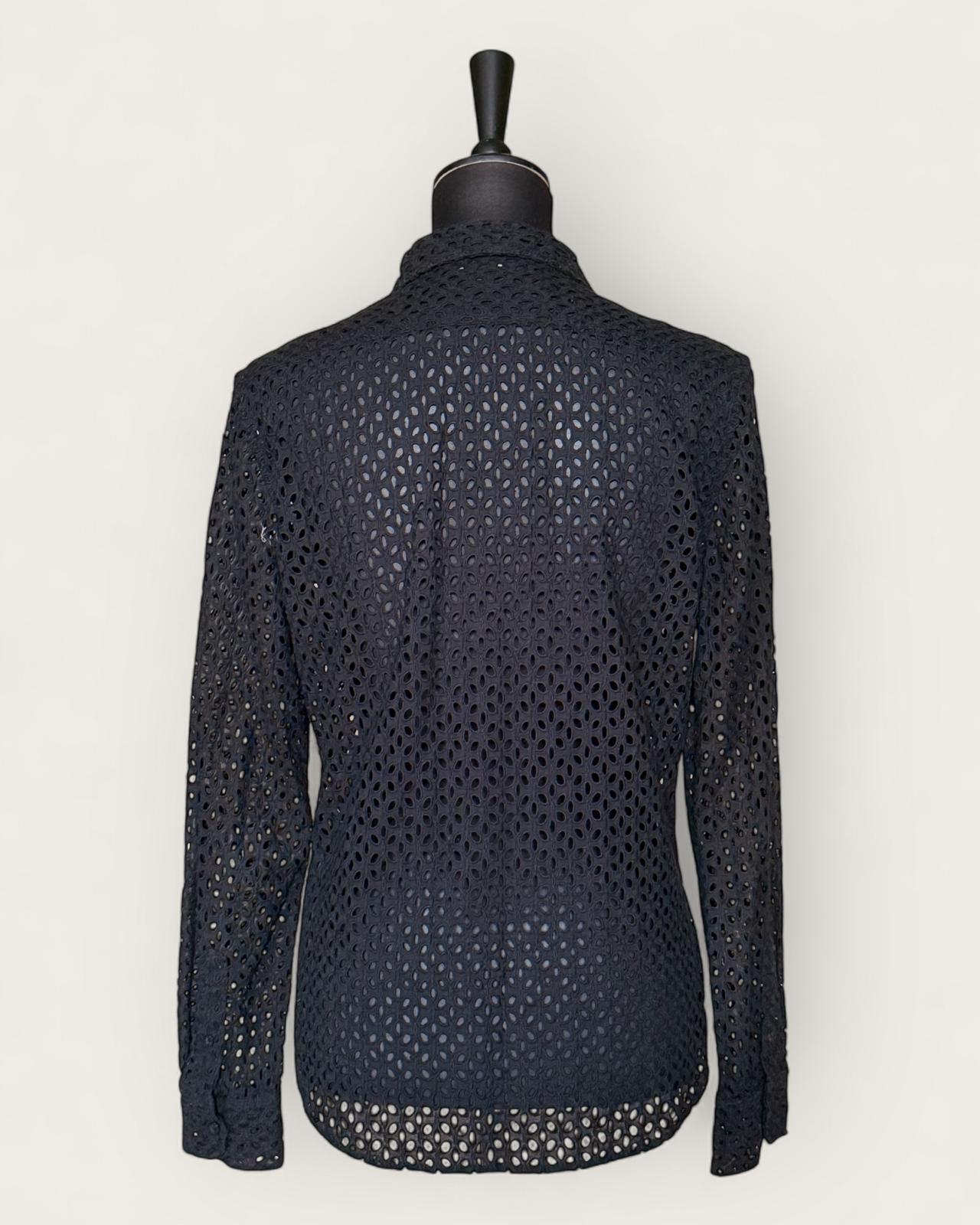 RALPH LAUREN - CHEMISIER NOIR AVEC BRODERIES T.M