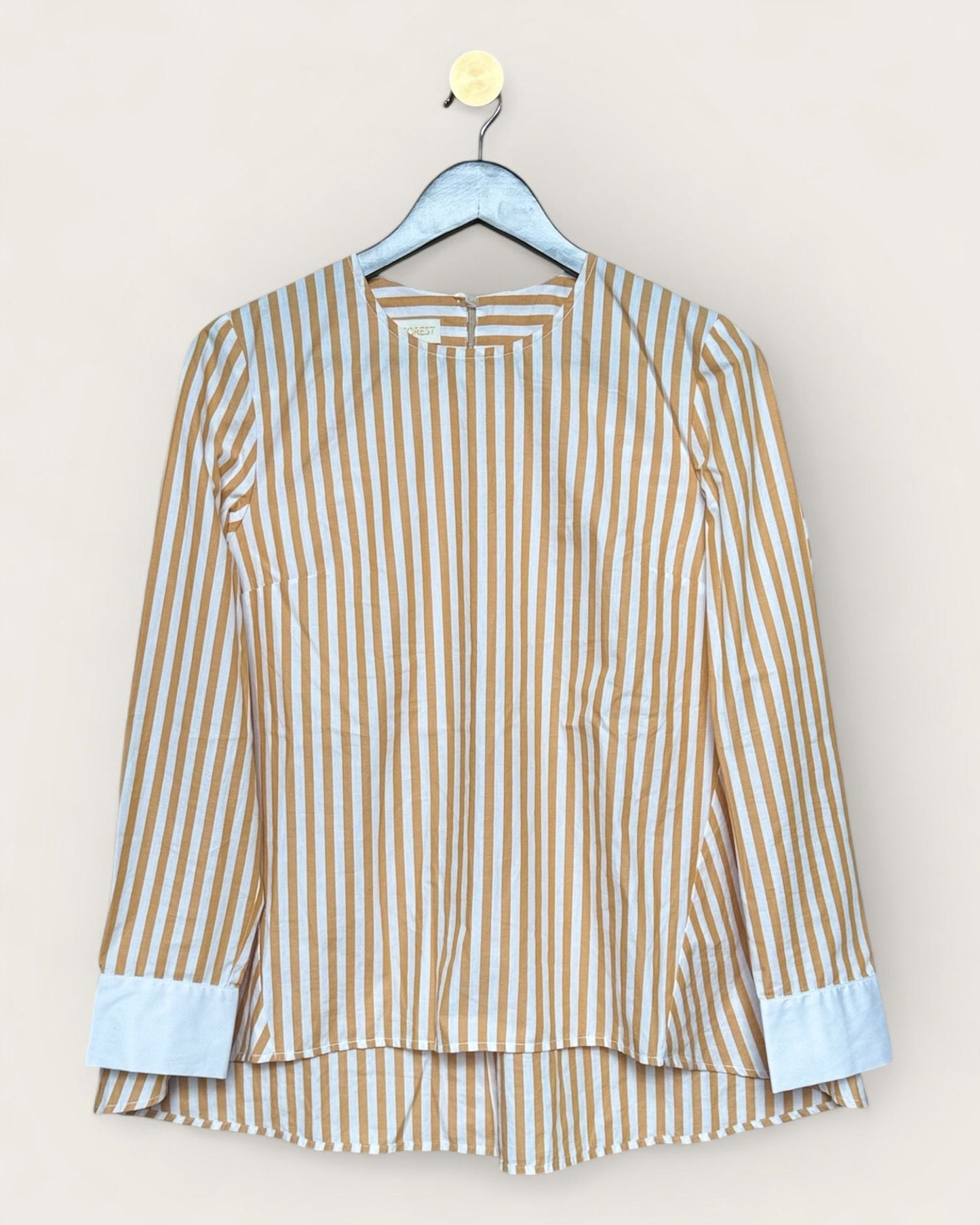 STELLA FOREST - CHEMISIER CAMEL/BLANC T.38