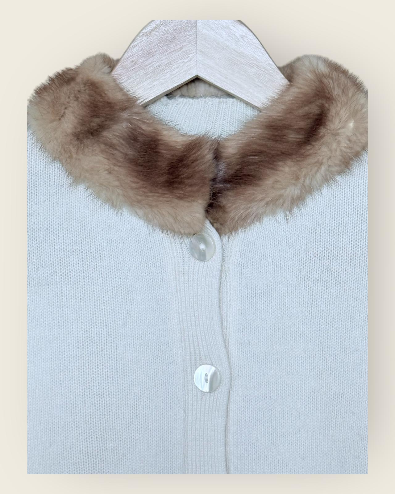 GEORGES RECH - GILET LAINE COL VISON T.3