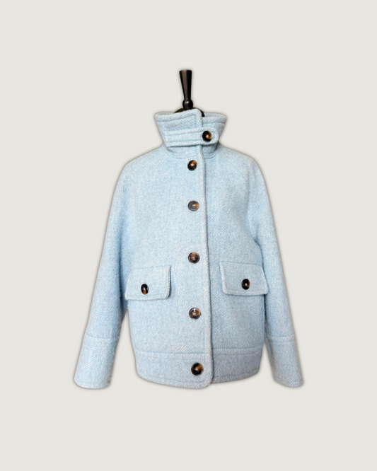 SEZANE - MANTEAU LEO BLEU GLACIER T.36