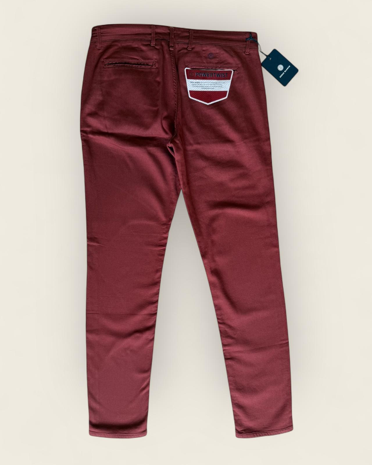 SERGE BLANCO - PANTALON CHINO BORDEAUX T.36