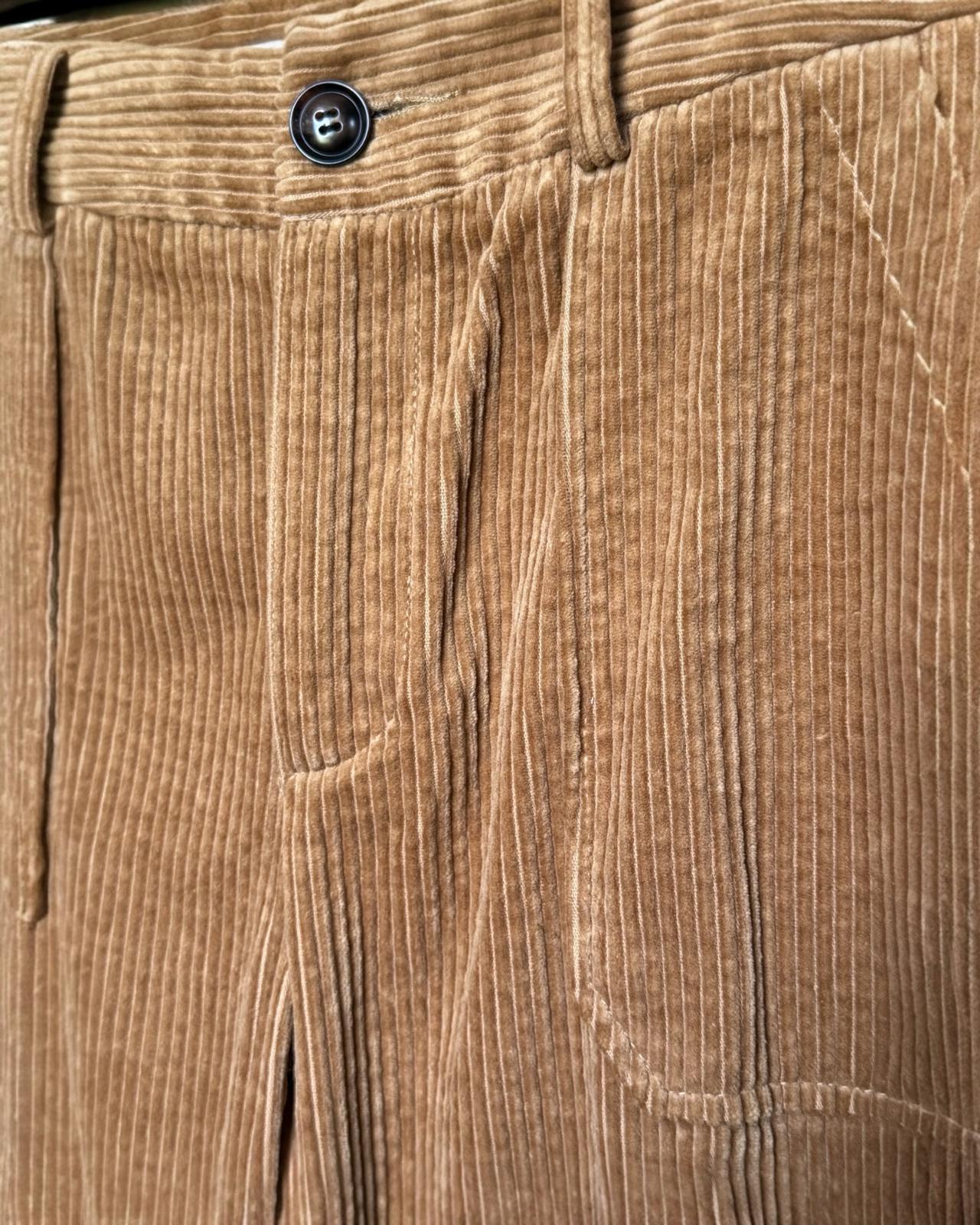 SEE U SOON - PANTALON VELOURS CAMEL T.38