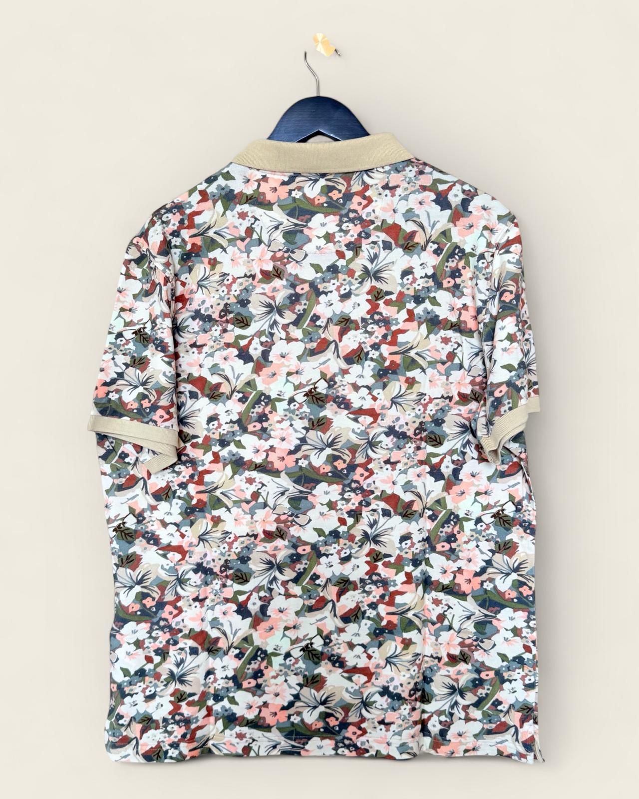 EDEN PARK - POLO HOMME IMPRIME IVOIRE T.XL