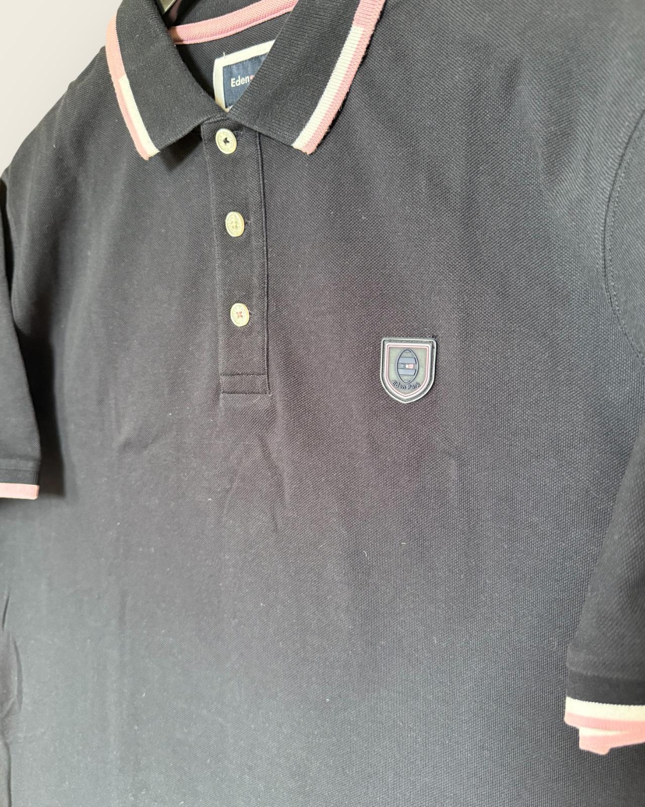 EDEN PARK - POLO HOMME NOIR/ROSE T.XL