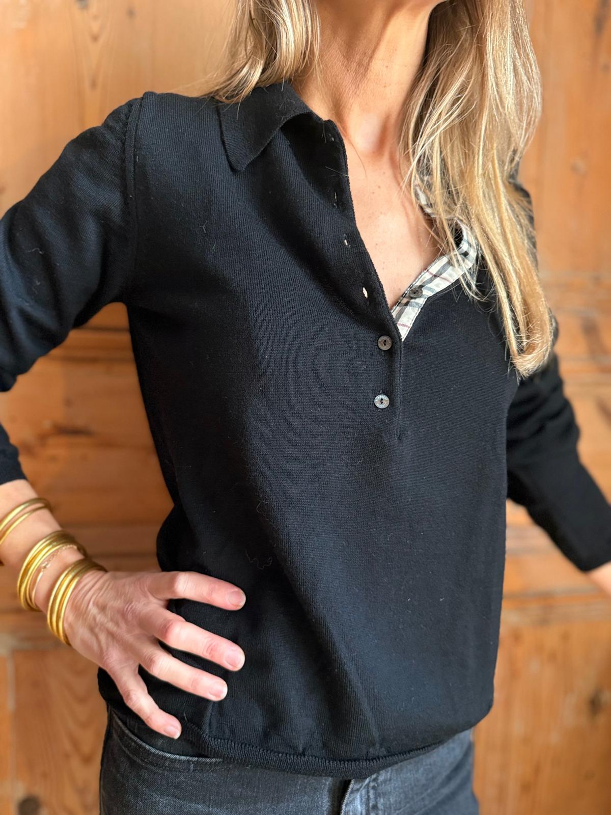 BURBERRY - PULL COL POLO T.L