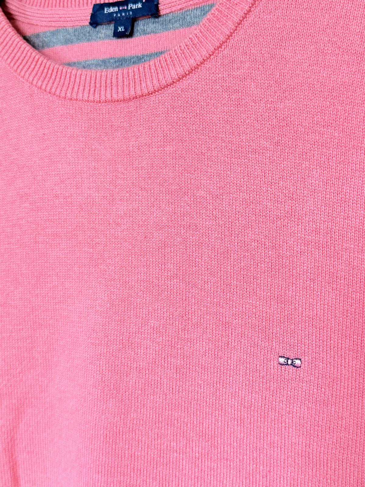 EDEN PARK - PULL ROSE LAINE/COTON T.XL