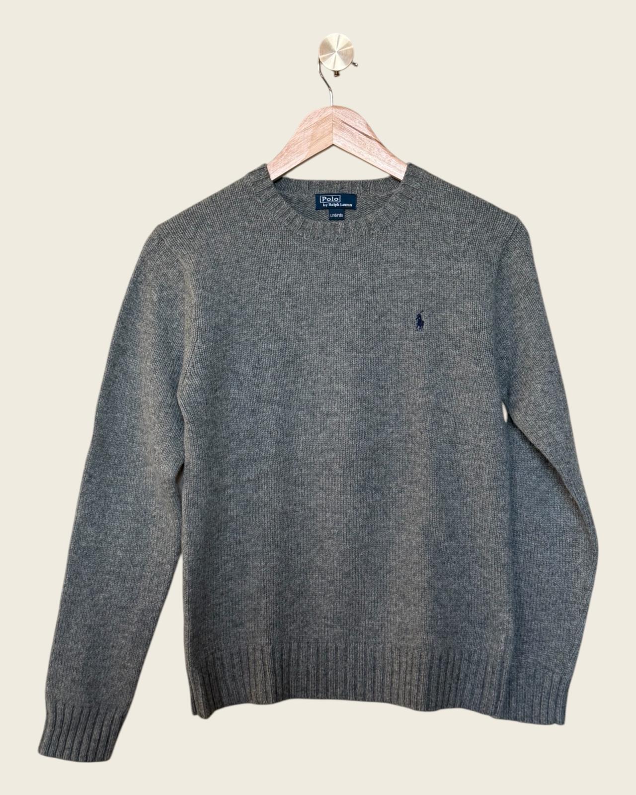 RALPH LAUREN - PULL LAINE GRIS T.16/18