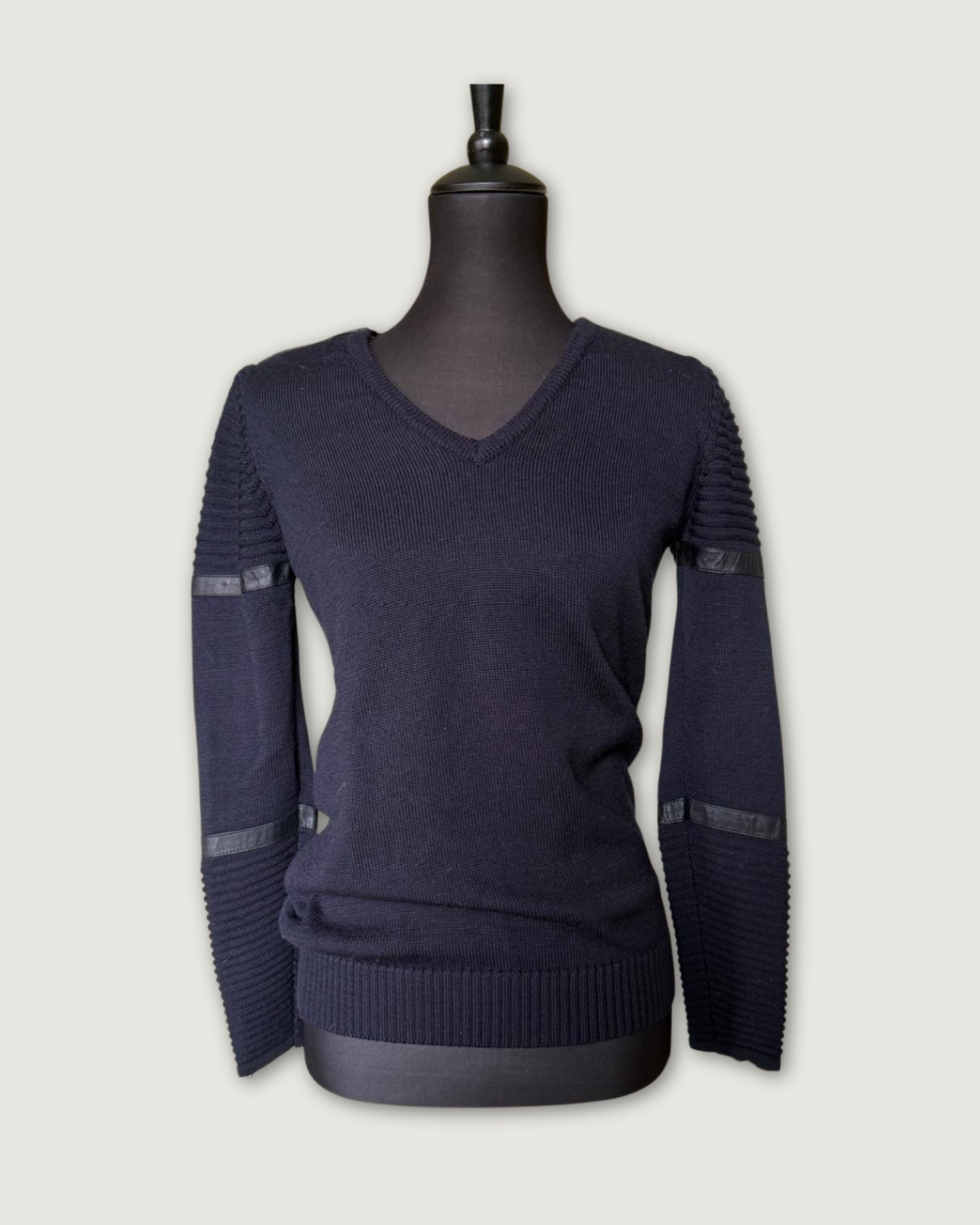 ZAPA - PULL 100% LAINE BLEU MARINE T.2