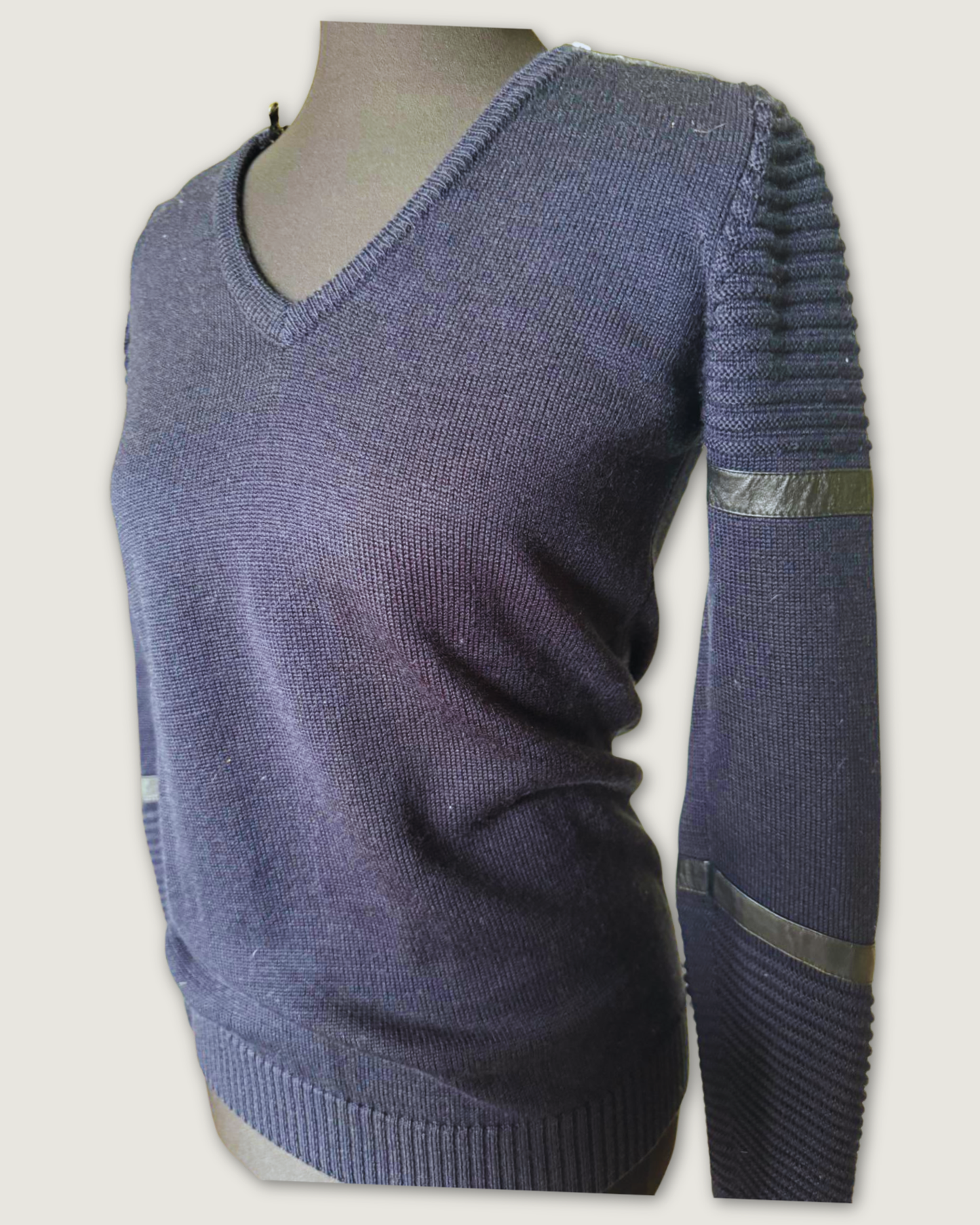 ZAPA - PULL 100% LAINE BLEU MARINE T.2