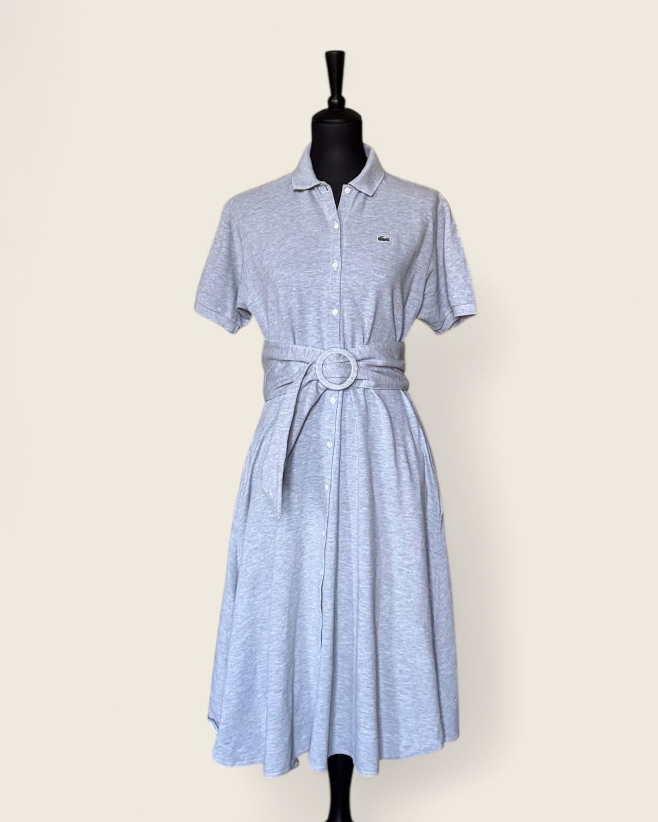 LACOSTE - ROBE POLO GRISE T.36