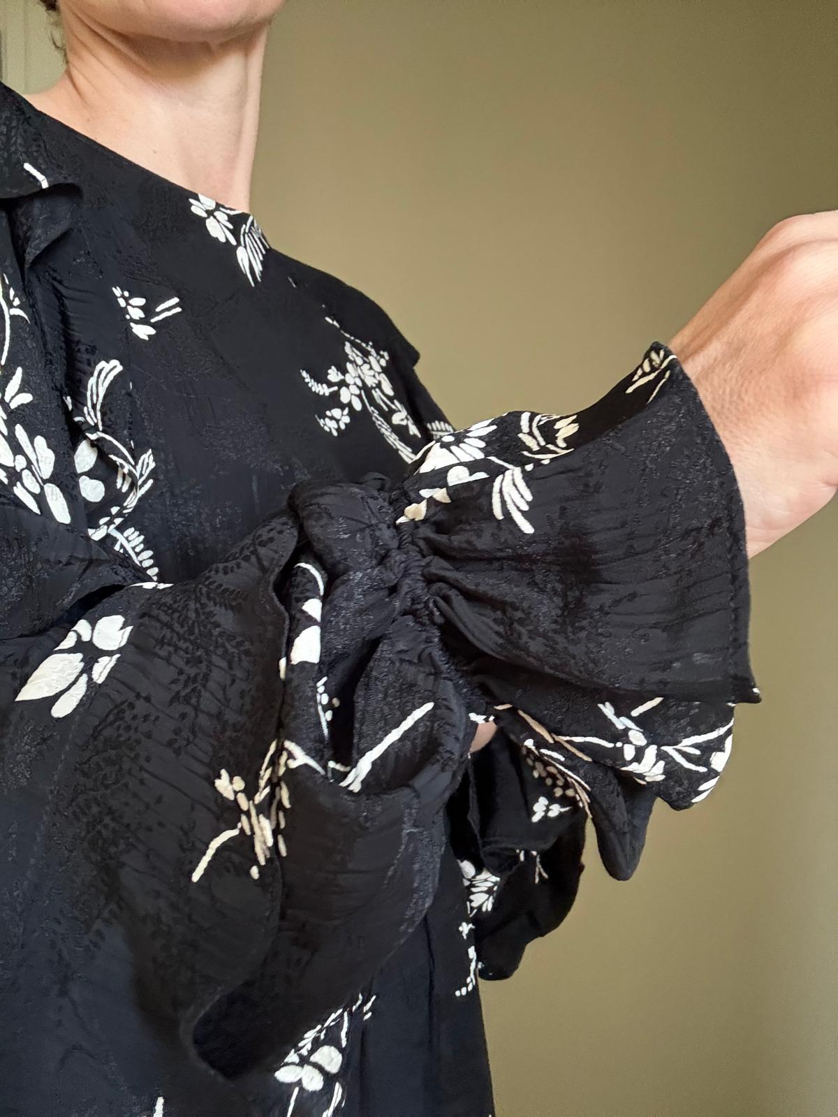 SEZANE - ROBE LILA JACQUARD NOIR/BLANC T.38