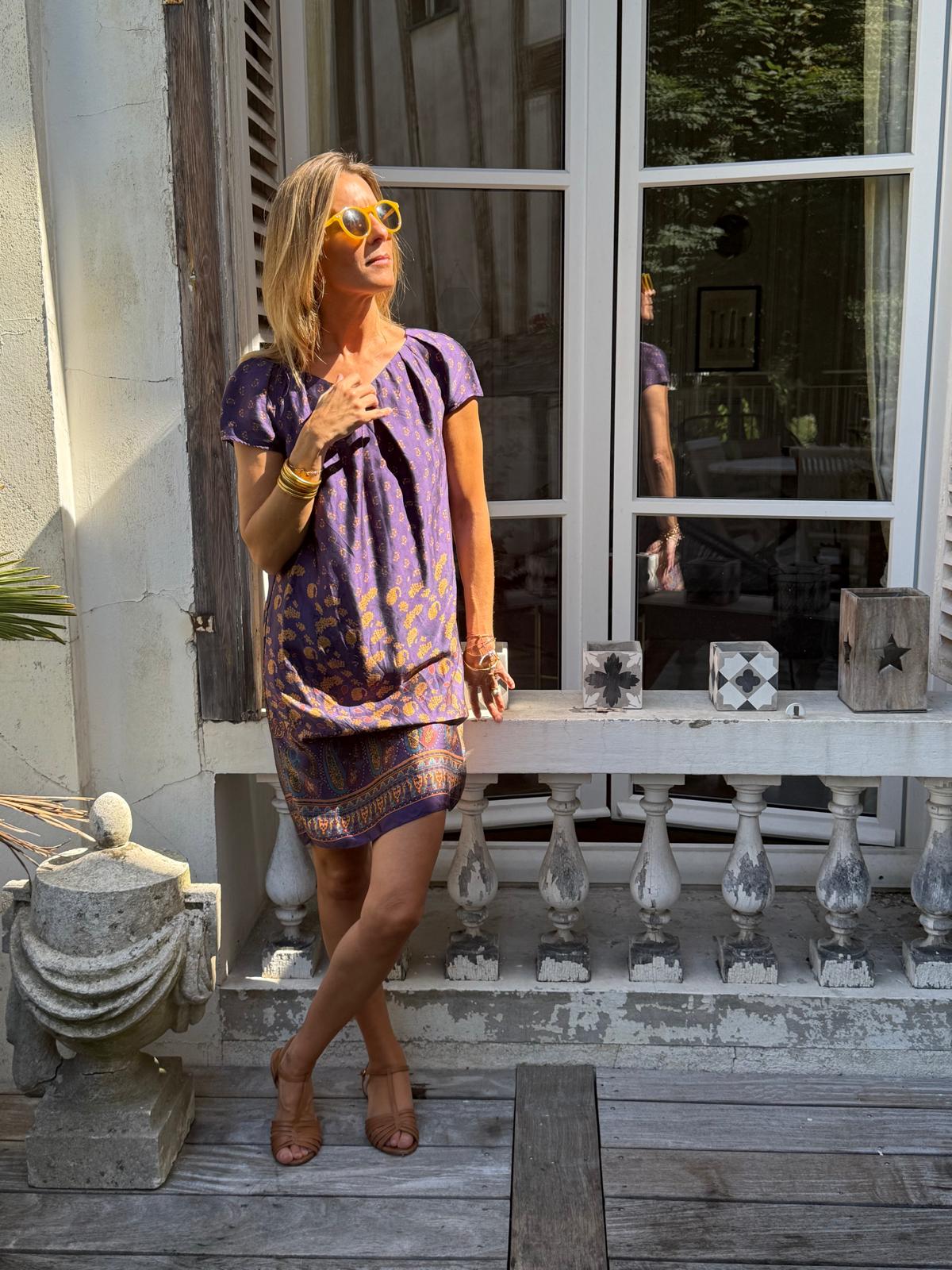 TARA JARMON - ROBE 100% SOIE T.36
