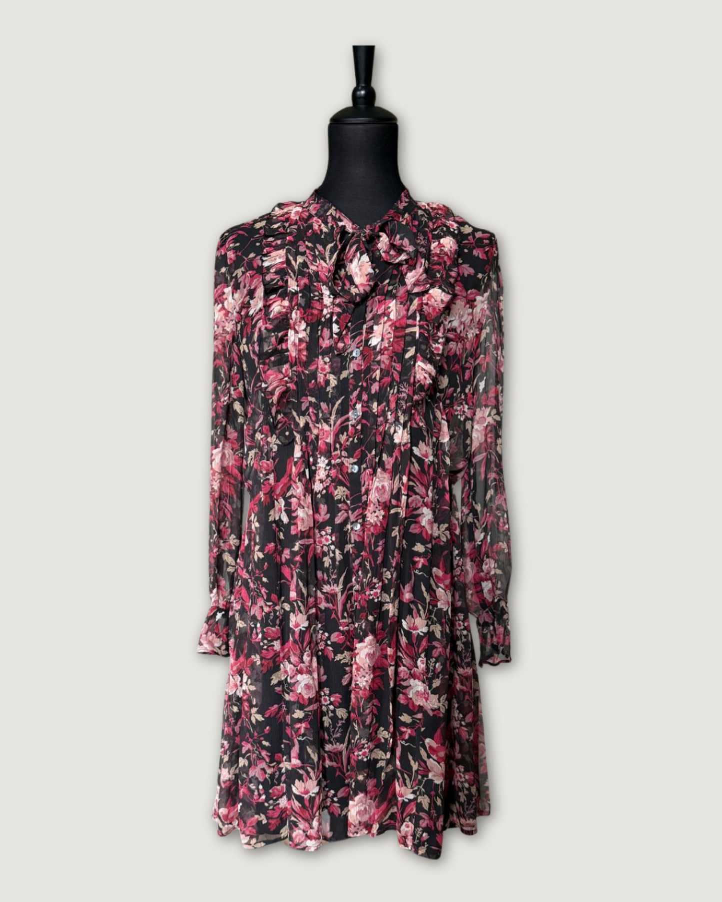 THE KOOPLES - ROBE SOIE IMPRIMEE FLEURS T.S