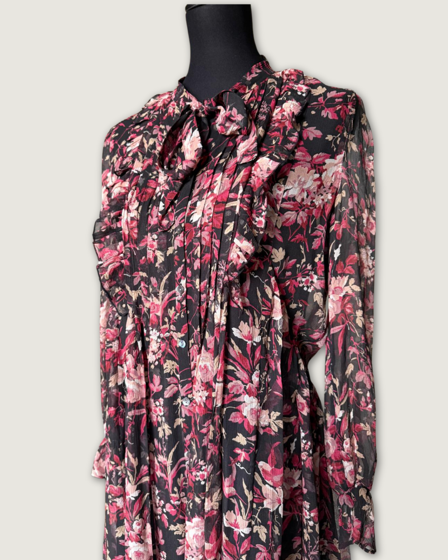 THE KOOPLES - ROBE SOIE IMPRIMEE FLEURS T.S