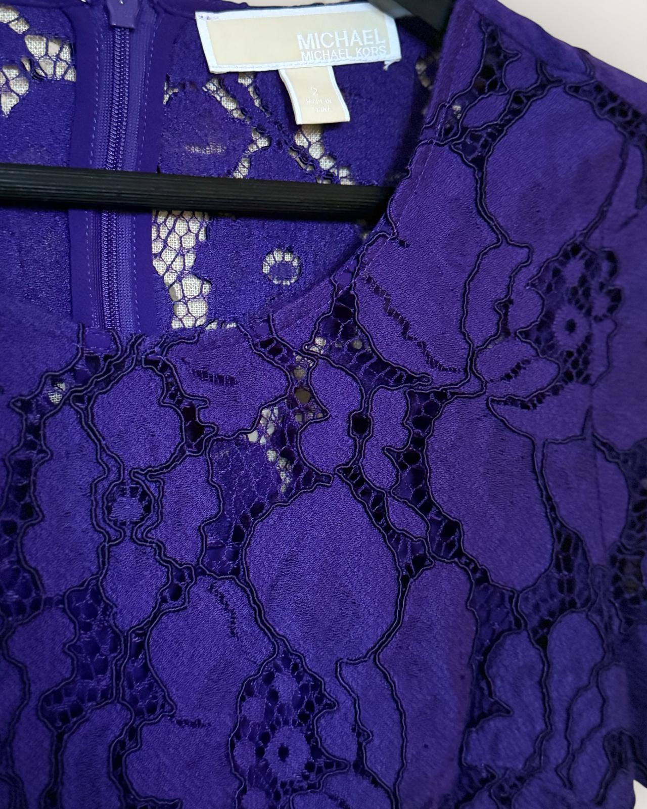 MICHAEL KORS - ROBE DENTELLES VIOLINE T.2