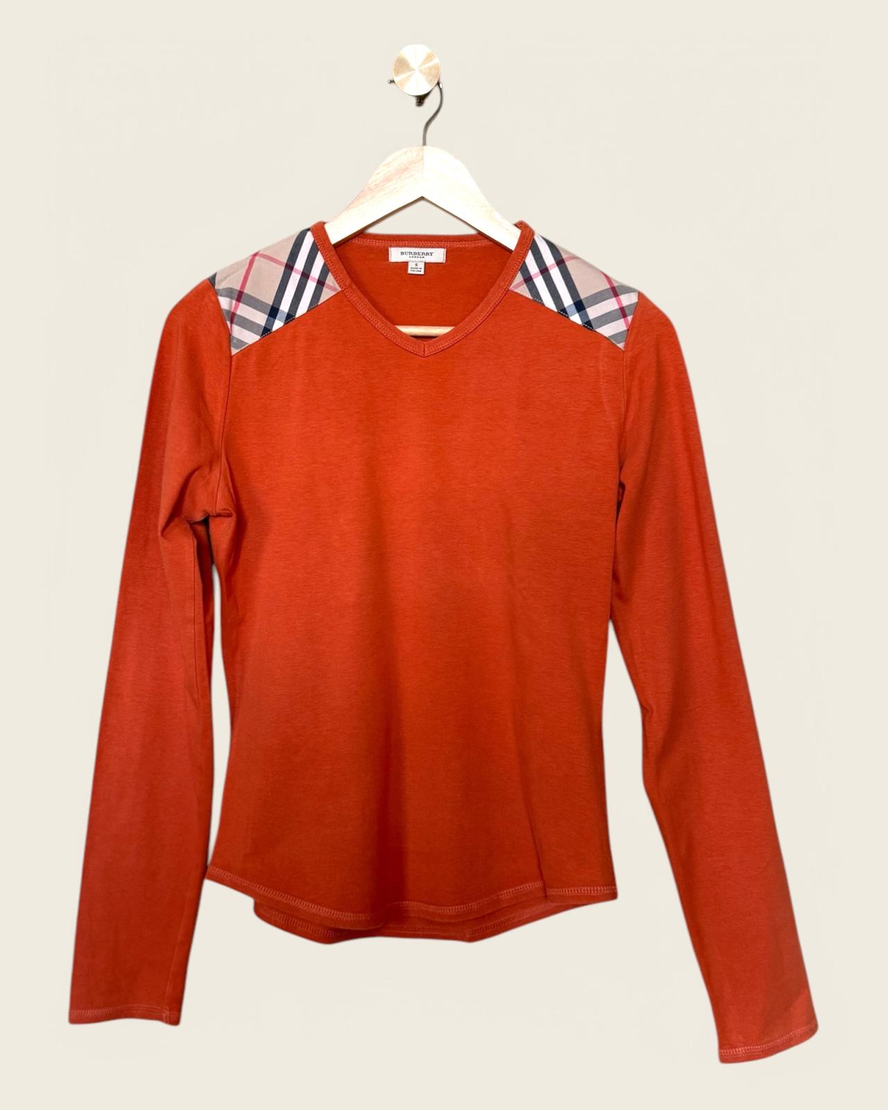 BURBERRY - T-SHIRT ML ORANGE T.S
