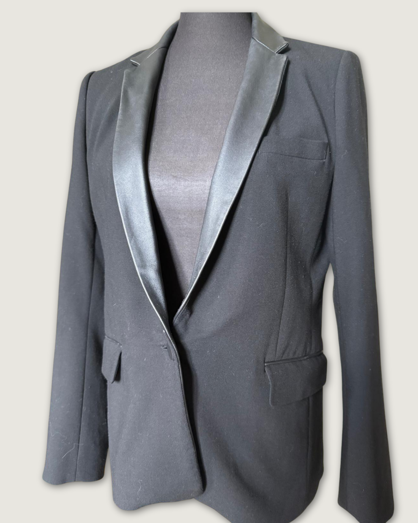 ZAPA - VESTE DETAILS CUIR NOIR T.38