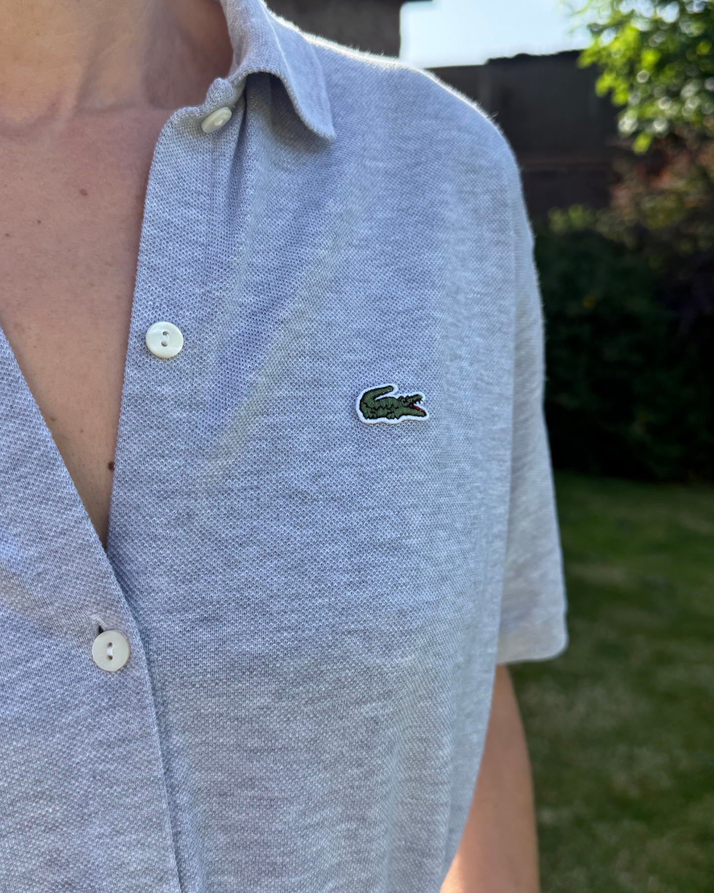 LACOSTE - ROBE POLO GRISE T.36