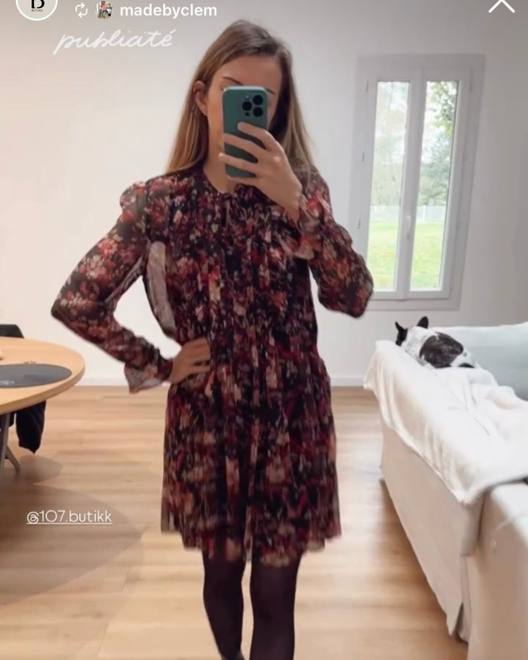 THE KOOPLES - ROBE SOIE IMPRIMEE FLEURS T.S