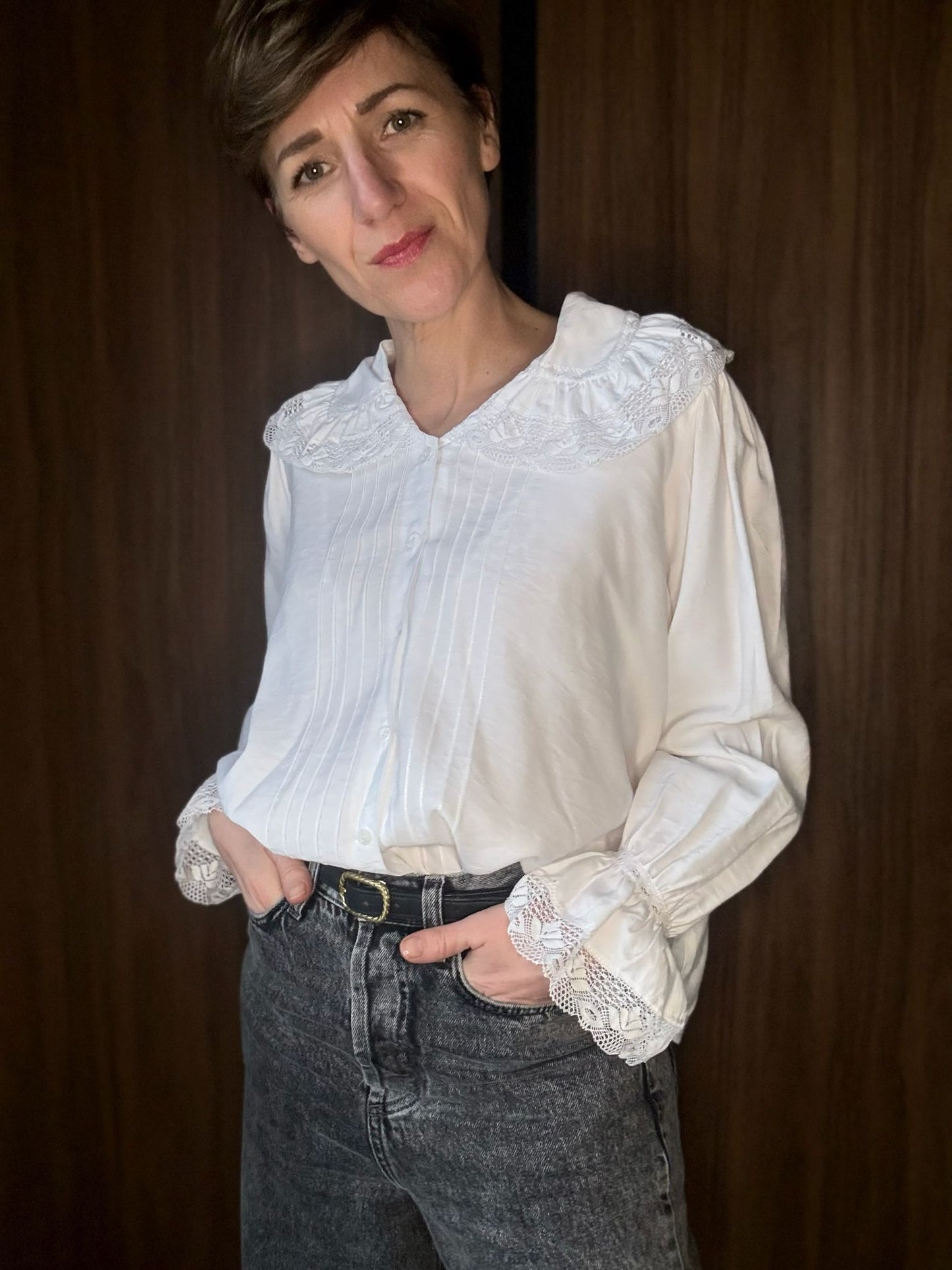 MAJE - BLOUSE FLUIDE COL PIERROT T.2