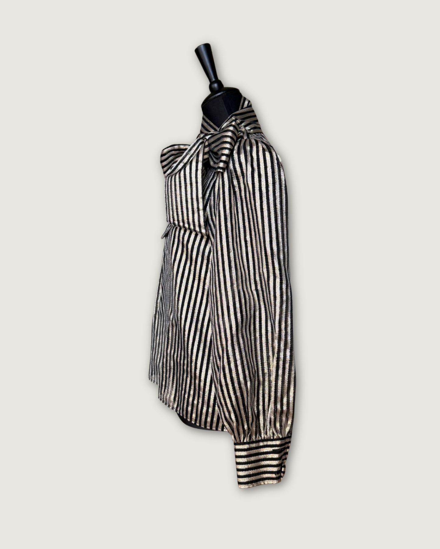 SEZANE - BLOUSE RAYURES DOREES ET NOIRES T.36