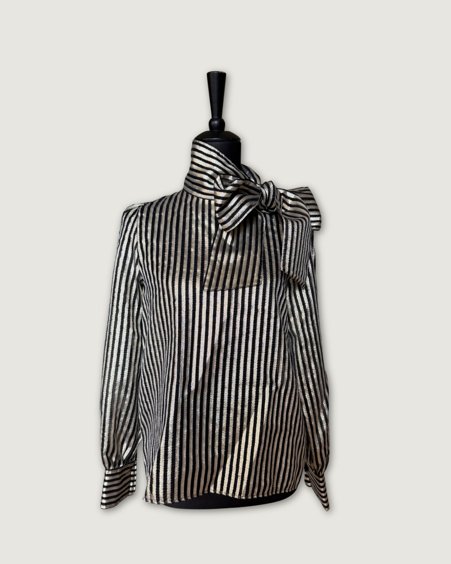 SEZANE - BLOUSE RAYURES DOREES ET NOIRES T.36