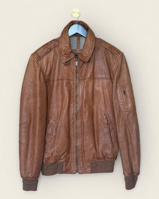 MASSIMO DUTTI - BLOUSON CUIR T.M