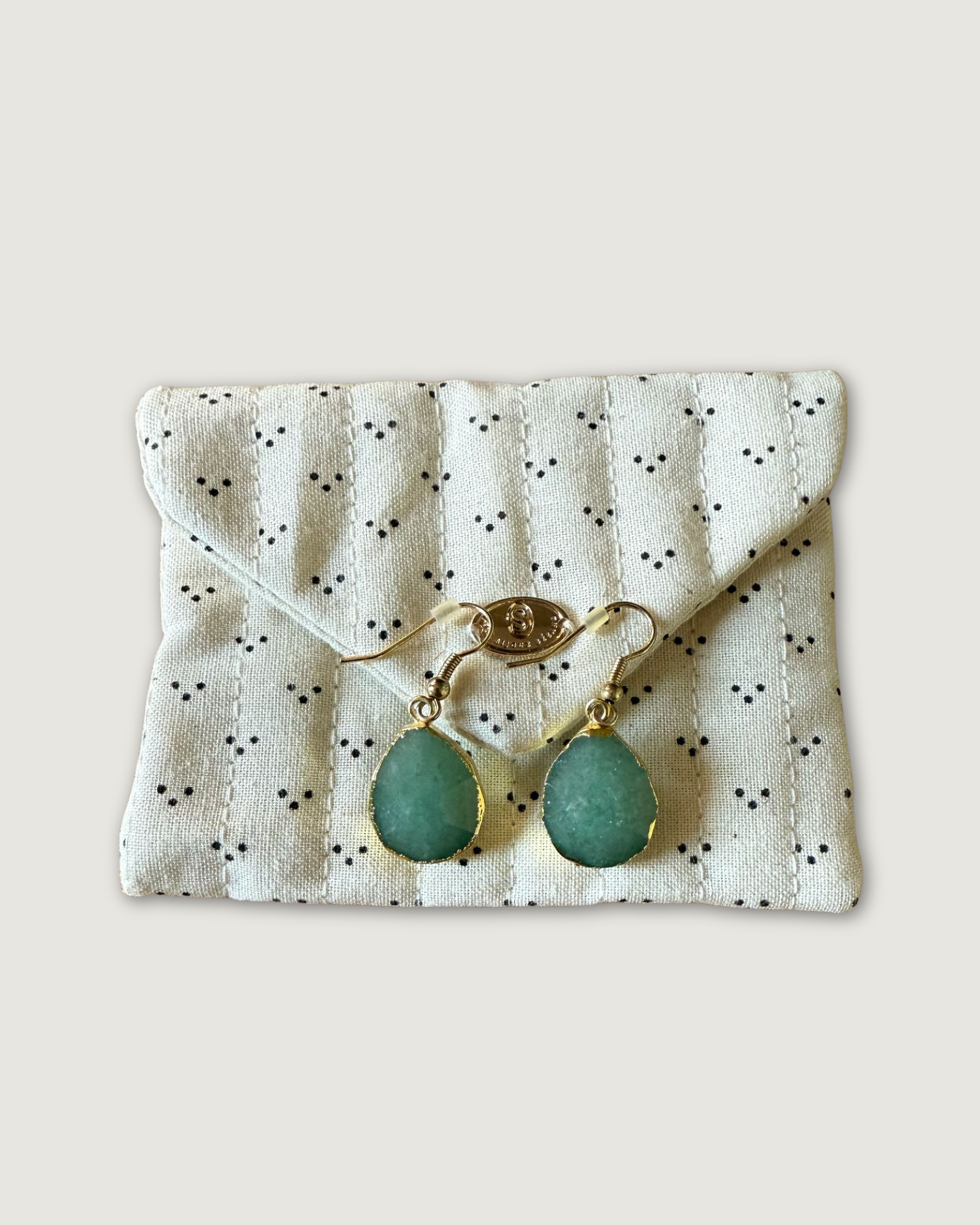 SEZANE - BOUCLES D'OREILLES LOLA VERT PASTEL