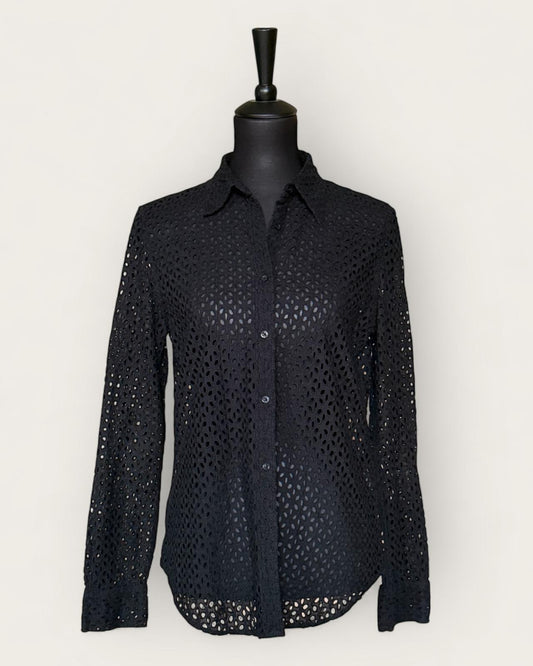 RALPH LAUREN - CHEMISIER NOIR AVEC BRODERIES T.M