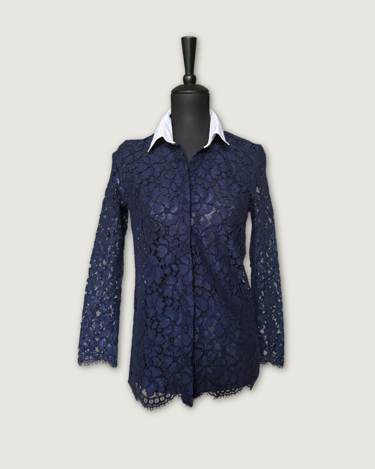 SANDRO - CHEMISIER DENTELLES BLEUES T.2