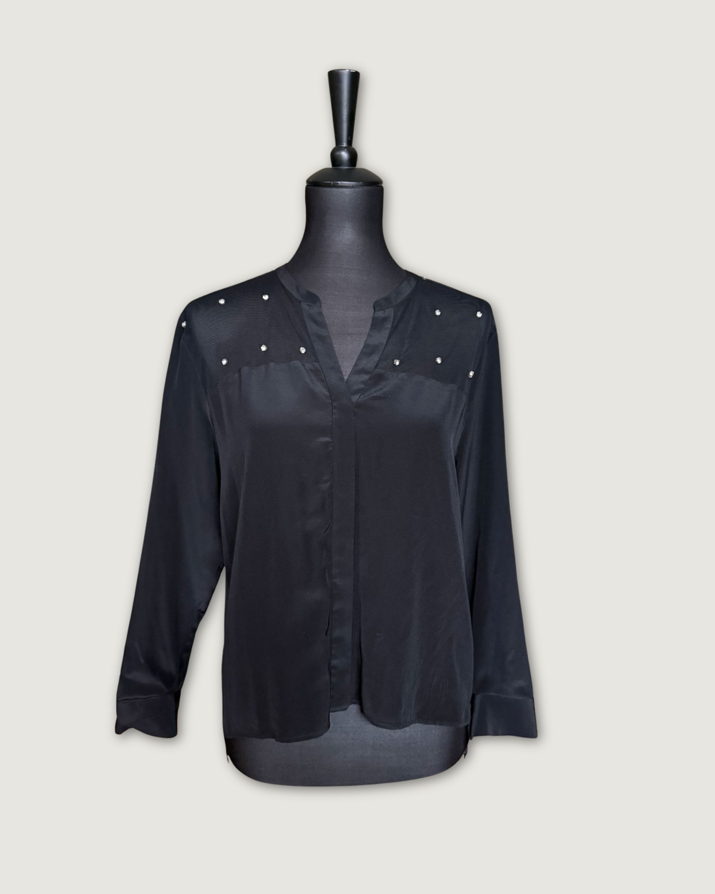 SANDRO - CHEMISIER STRASS NOIR T.1