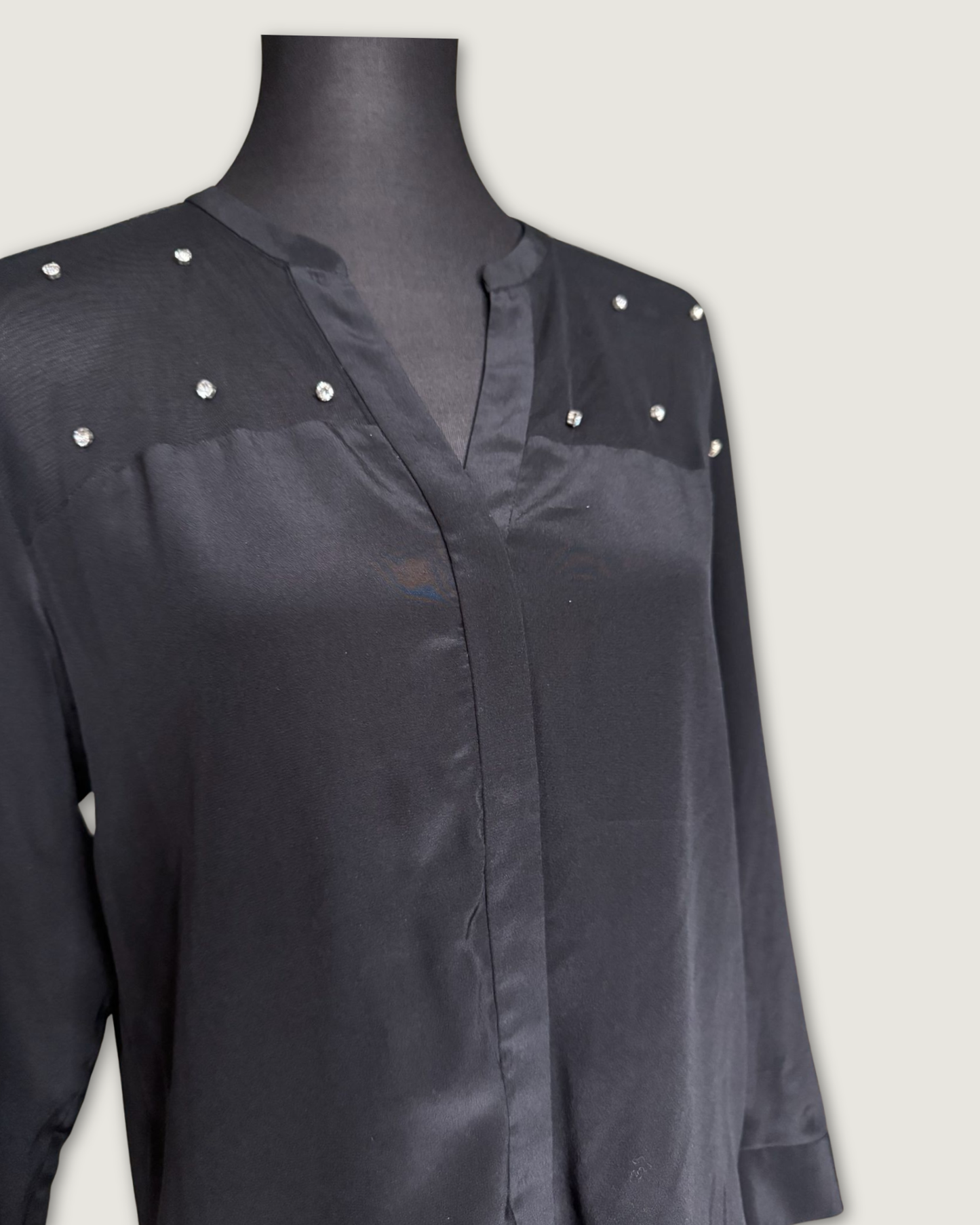 SANDRO - CHEMISIER STRASS NOIR T.1