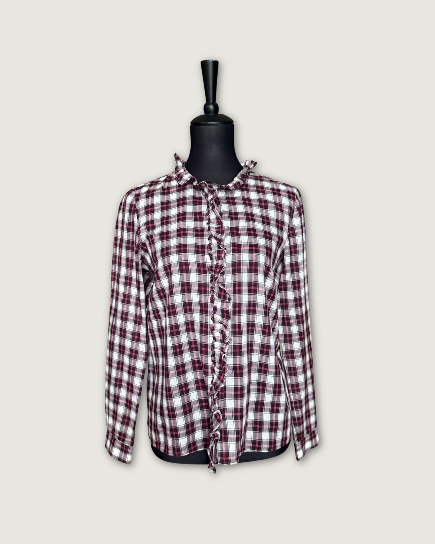 SEZANE - CHEMISIER CARREAUX ROUGE T.38