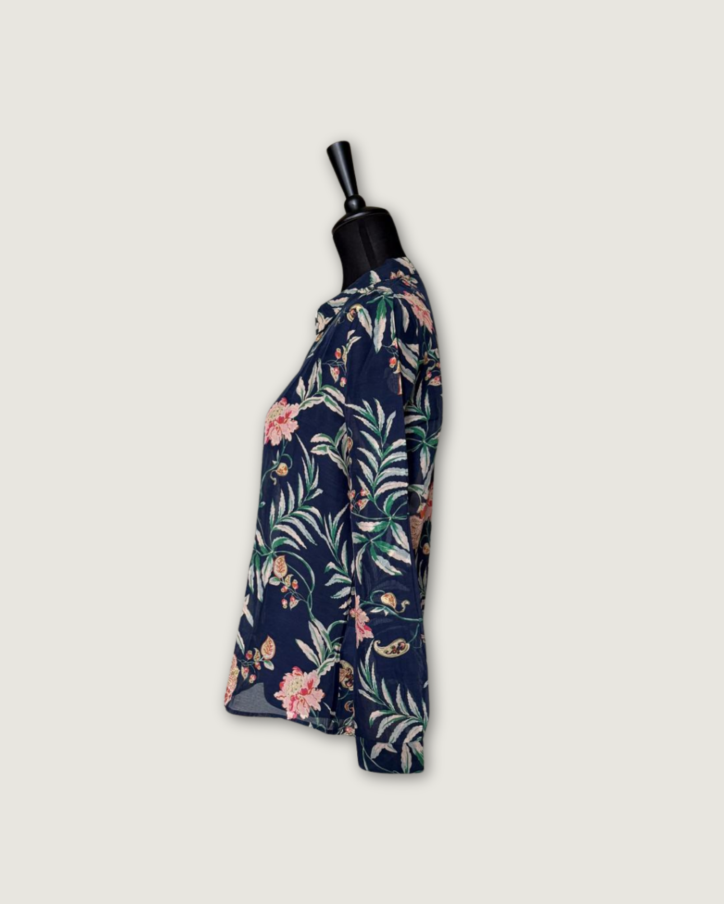 SEZANE - CHEMISE PIERRO FLEURS MARINE T.40