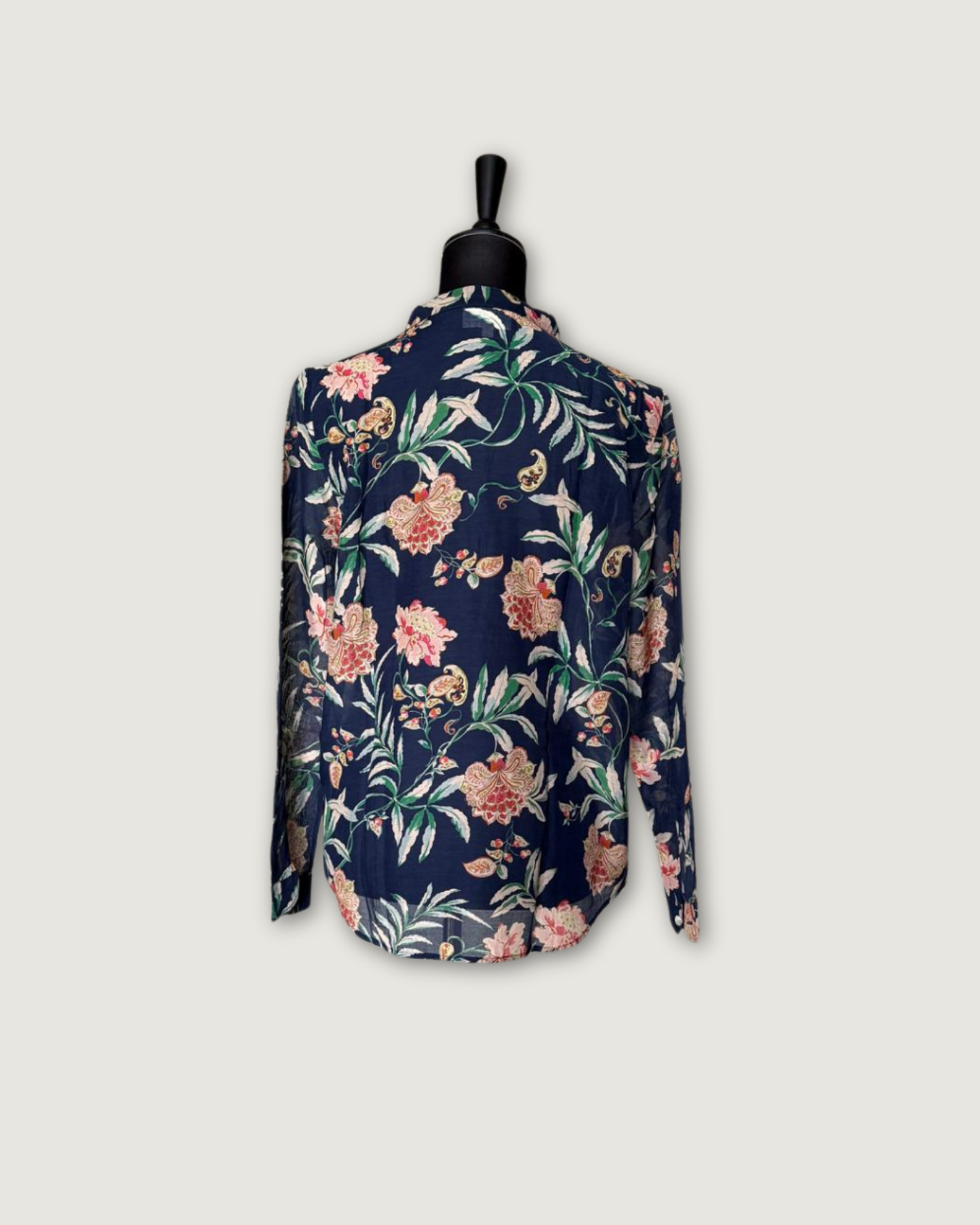 SEZANE - CHEMISE PIERRO FLEURS MARINE T.40
