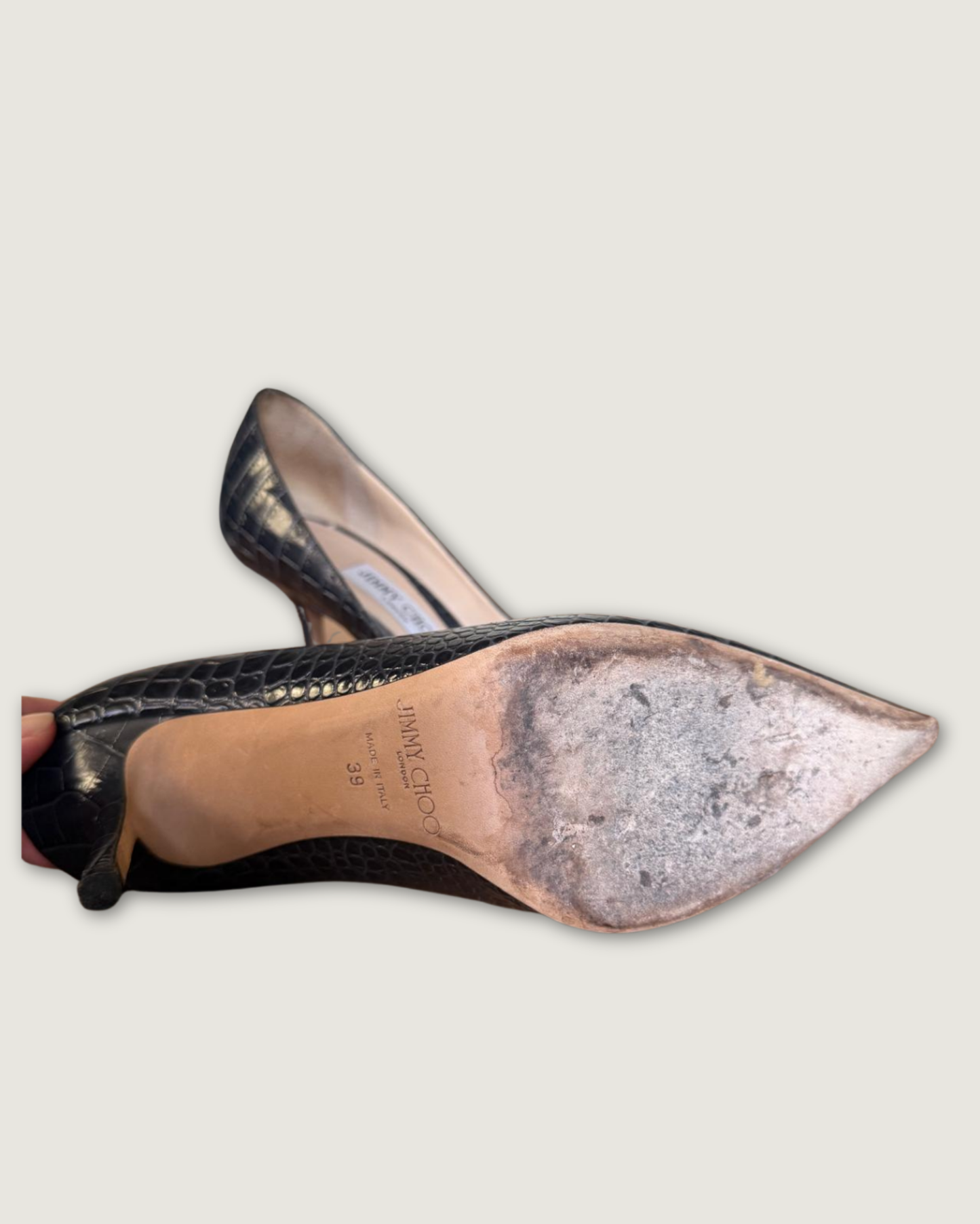 JIMMY CHOO - ESCARPINS CUIR CROCO P.39