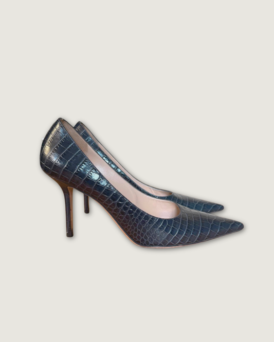 JIMMY CHOO - ESCARPINS CUIR CROCO P.39