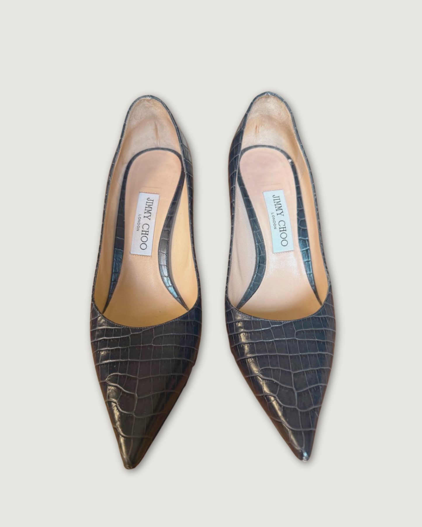 JIMMY CHOO - ESCARPINS CUIR CROCO P.39