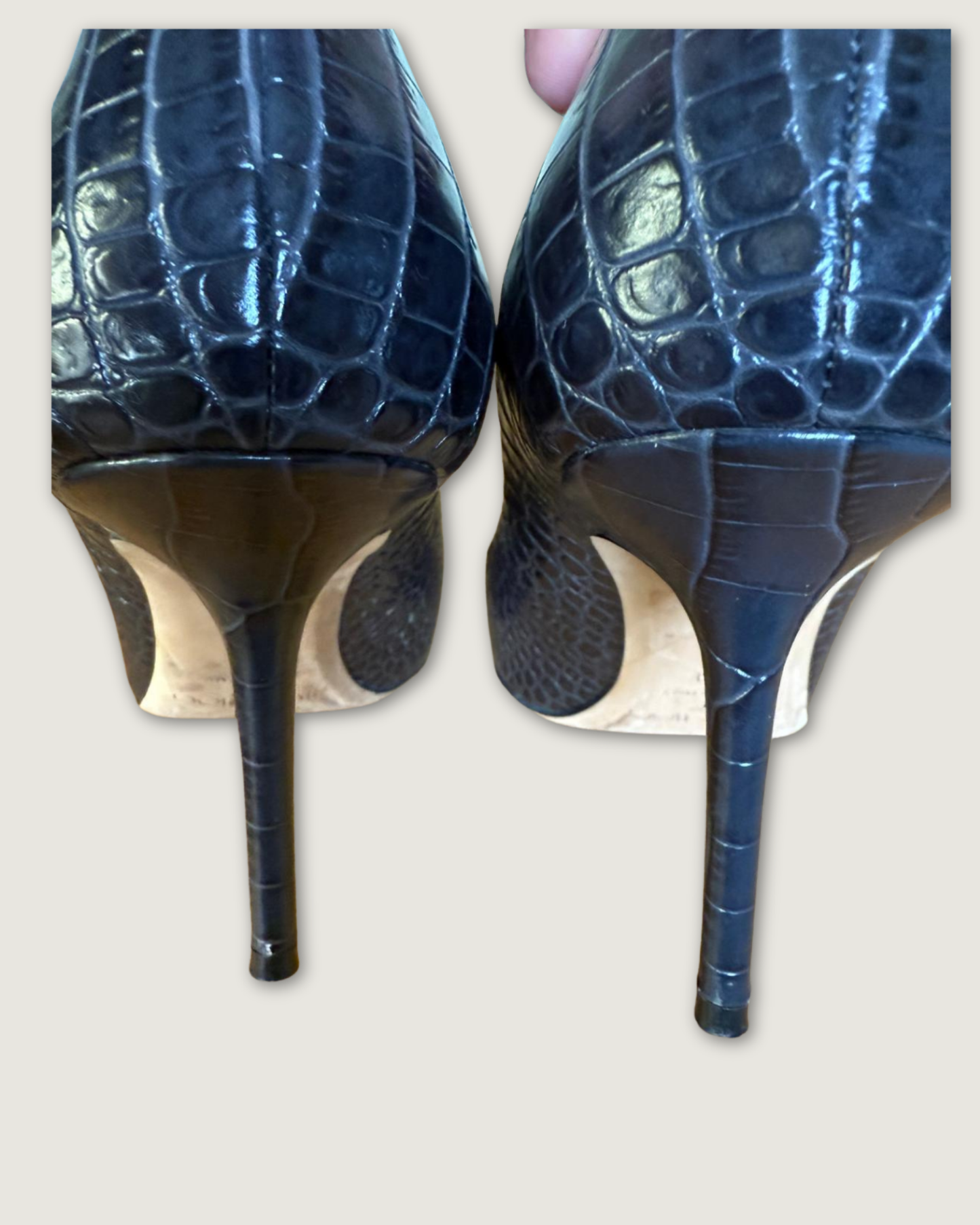 JIMMY CHOO - ESCARPINS CUIR CROCO P.39