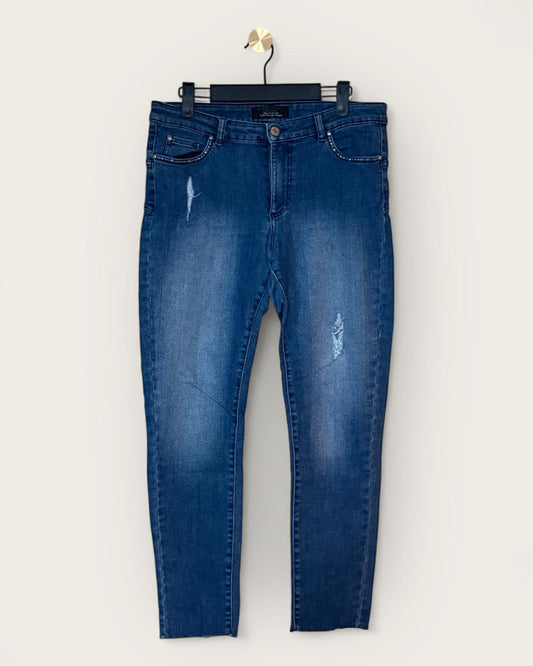IKKS - JEAN FEMME SLIM SCULPT UP CROPPED BLEU T.42