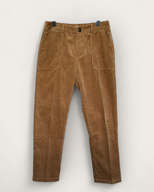 SEE U SOON - PANTALON VELOURS CAMEL T.38