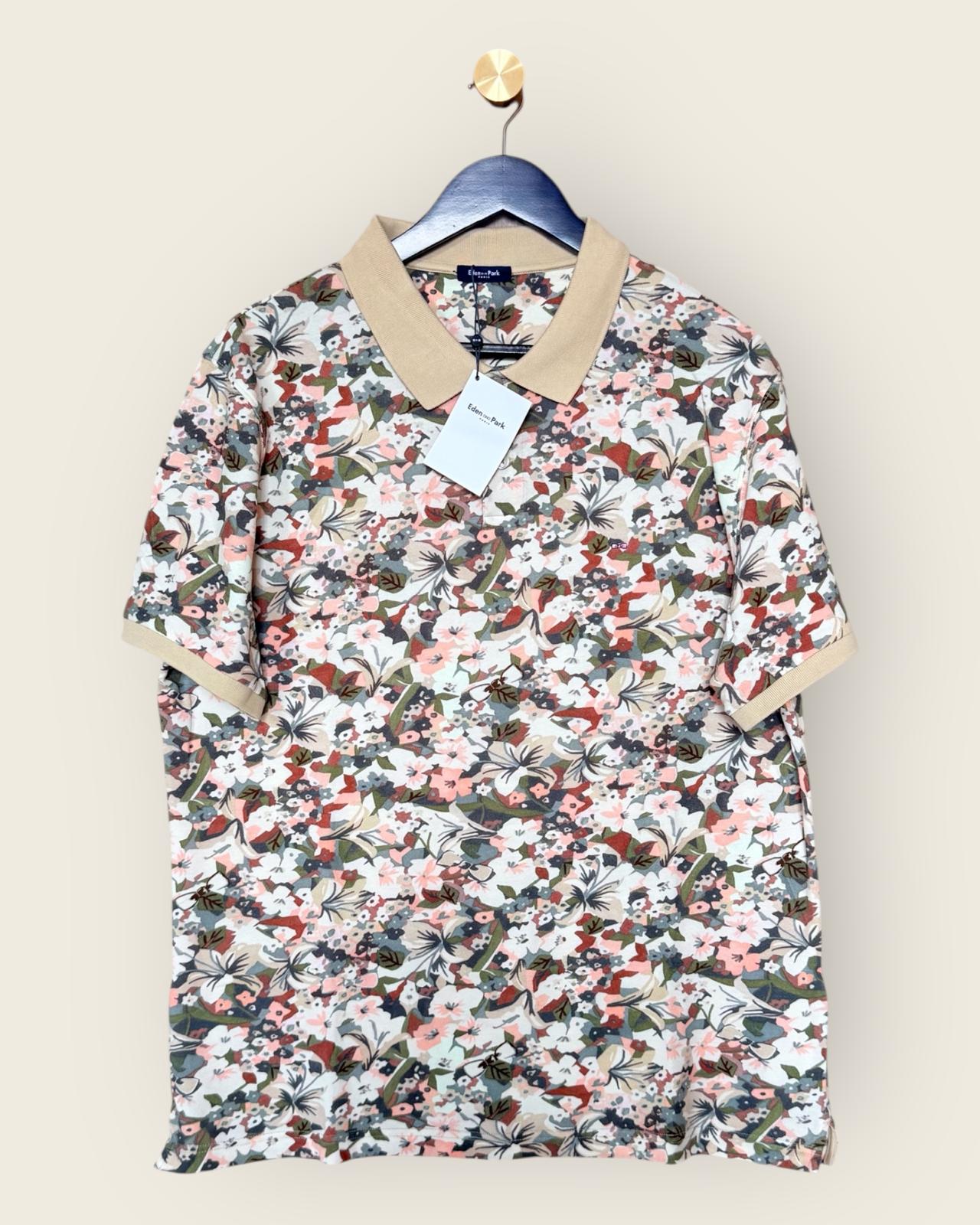 EDEN PARK - POLO HOMME IMPRIME IVOIRE T.XL